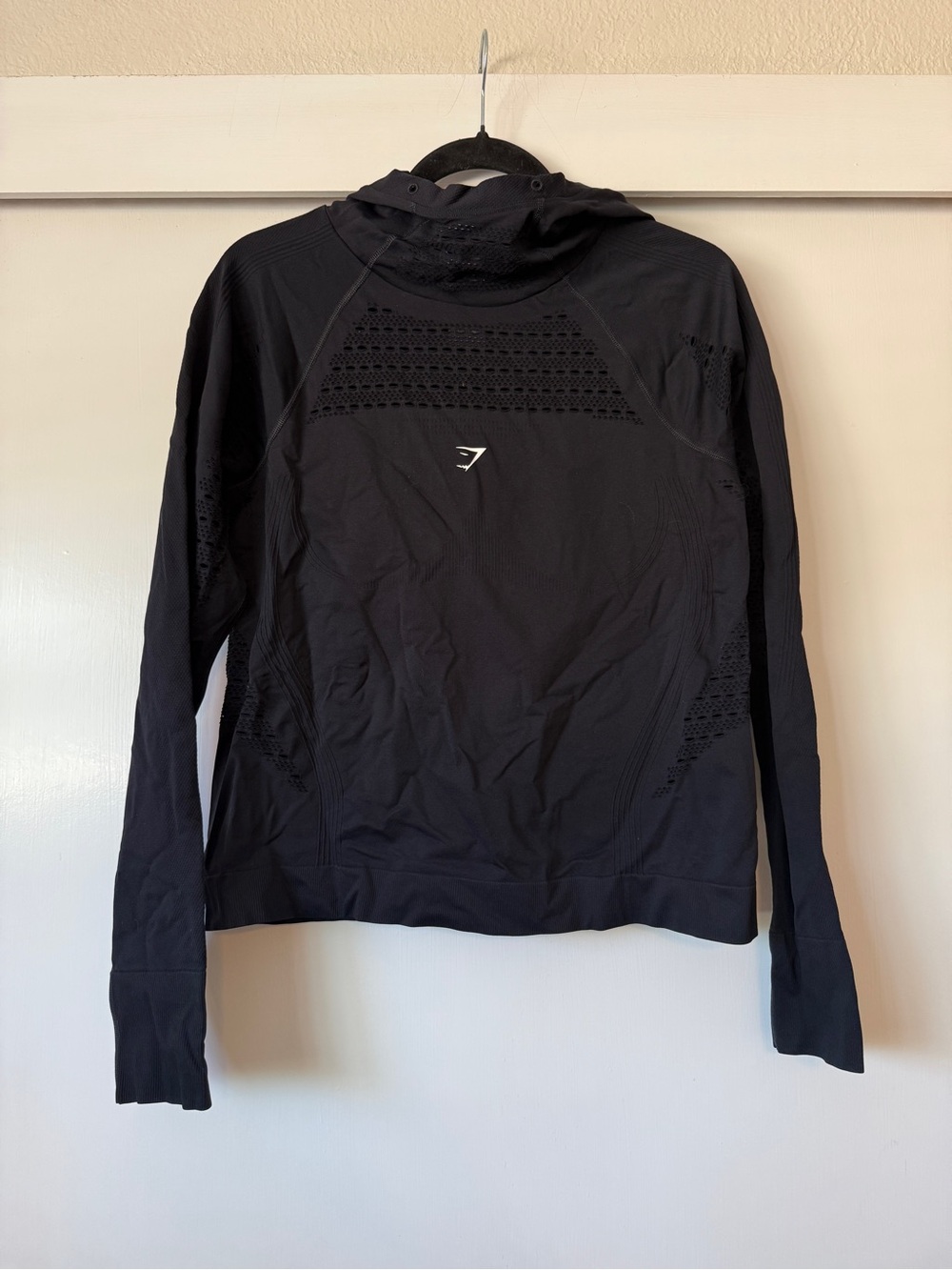 Gymshark Black Seamless Hooded Performance Top
